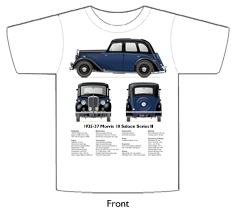 Morris 10 Saloon Series II 1935-37 T-shirt Front